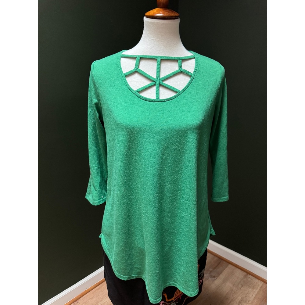 Shop Basic Green‎ Cutout Neckline Top women's M